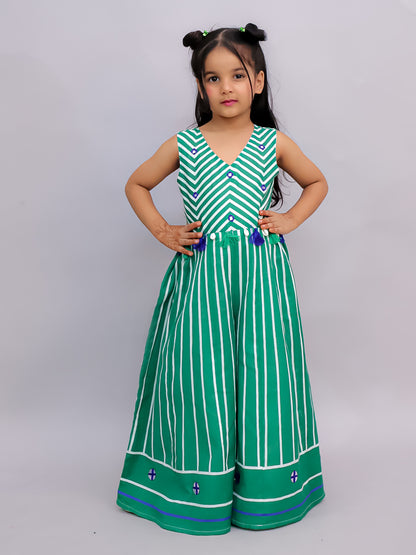 Shor-Gul Green Jumpsuit For Girls