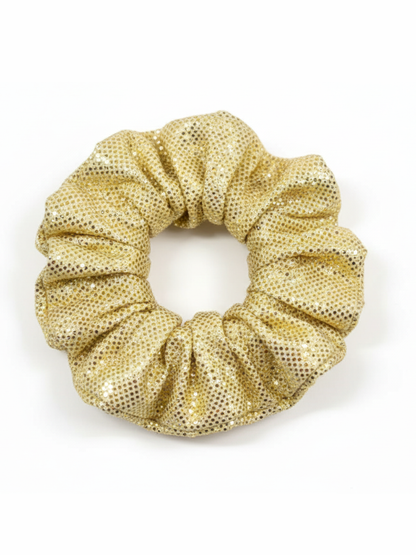 Lil Drama Sparkly Gold Glitter Hair Scrunchie - Yellow
