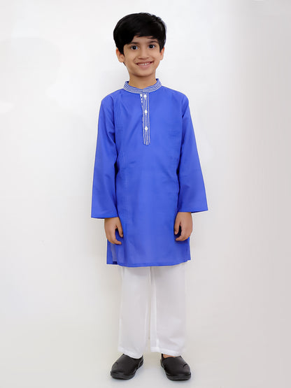 Shor-Gul Blue Kurta Pyjama Set For Boys