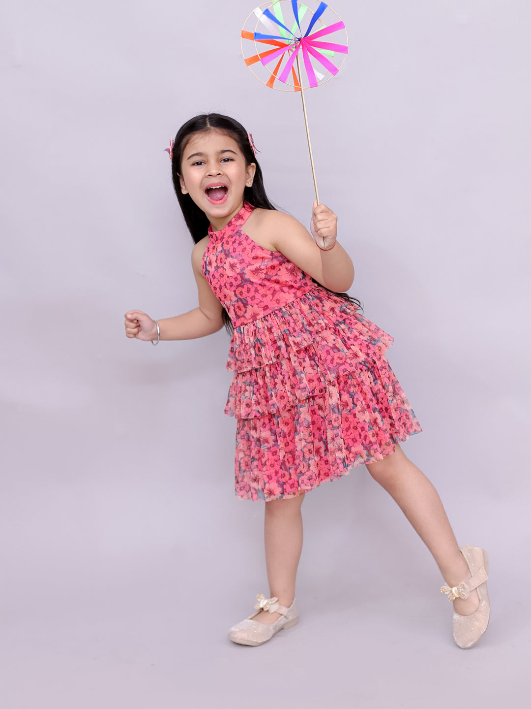 Razzle Dazzle Girls Pink Georgette Party Dress