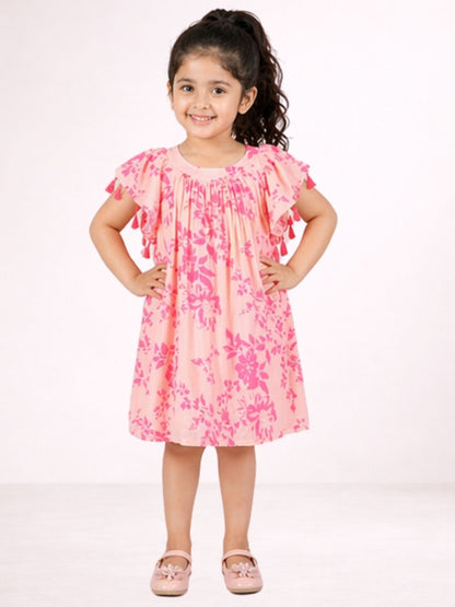 Petal Play Girls Pink Cotton Dress