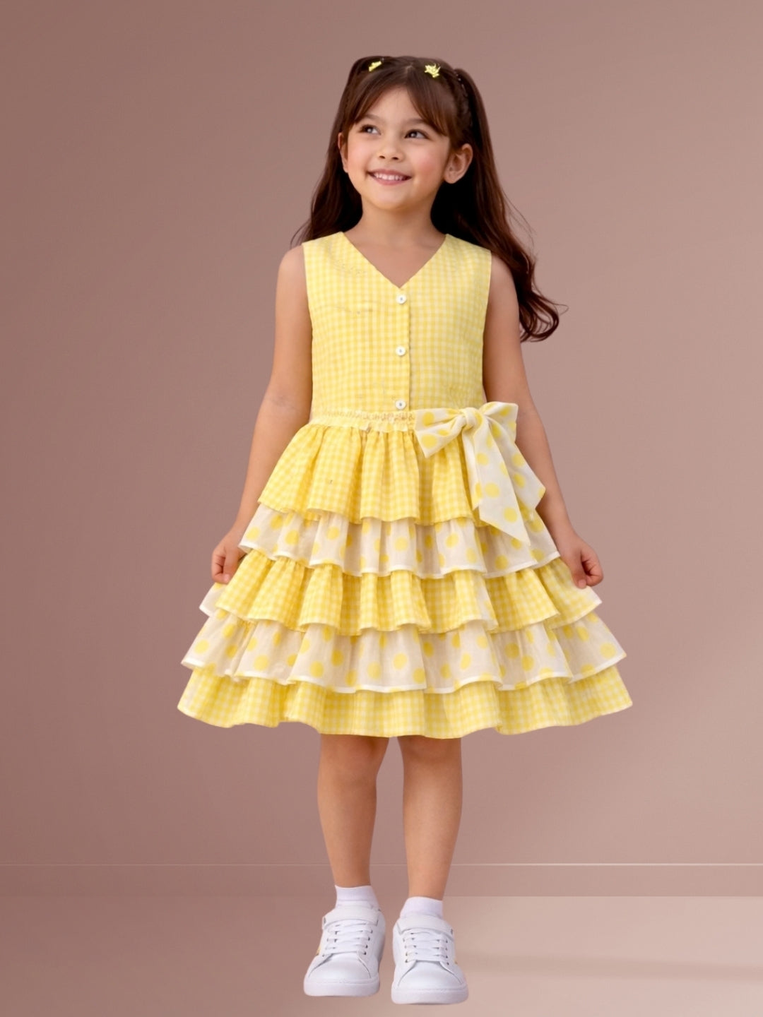 Citrus Crush Girls Yellow Cotton Top and Skirt