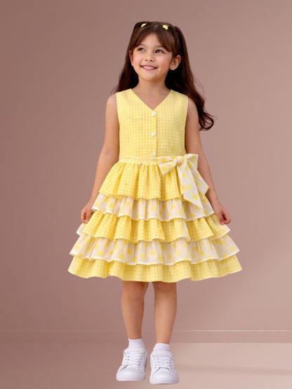 Citrus Crush Girls Yellow Cotton Top and Skirt