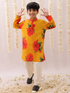Genda Phool Mustard Kurta and White Pant Set for Boys