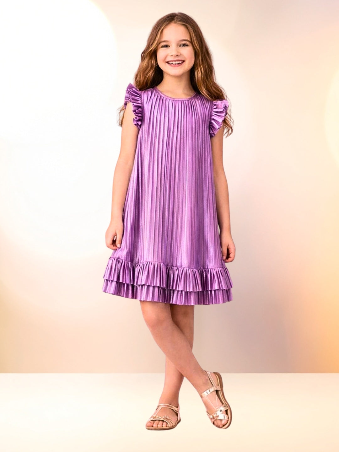 Glam Up Girls Party Purple Dress