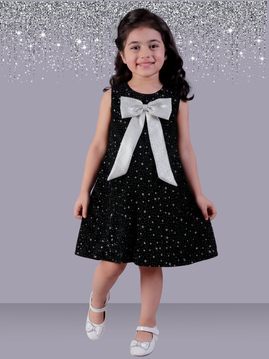 Glam up Girls Party Black Dress