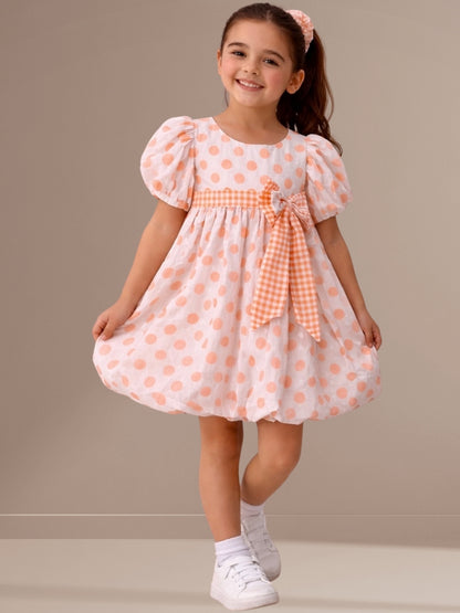 Citrus Crush Girls Orange Cotton Dress