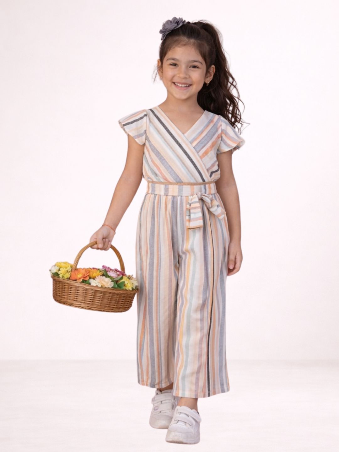 Petal Play Girls Multicolor Top with Pants Set