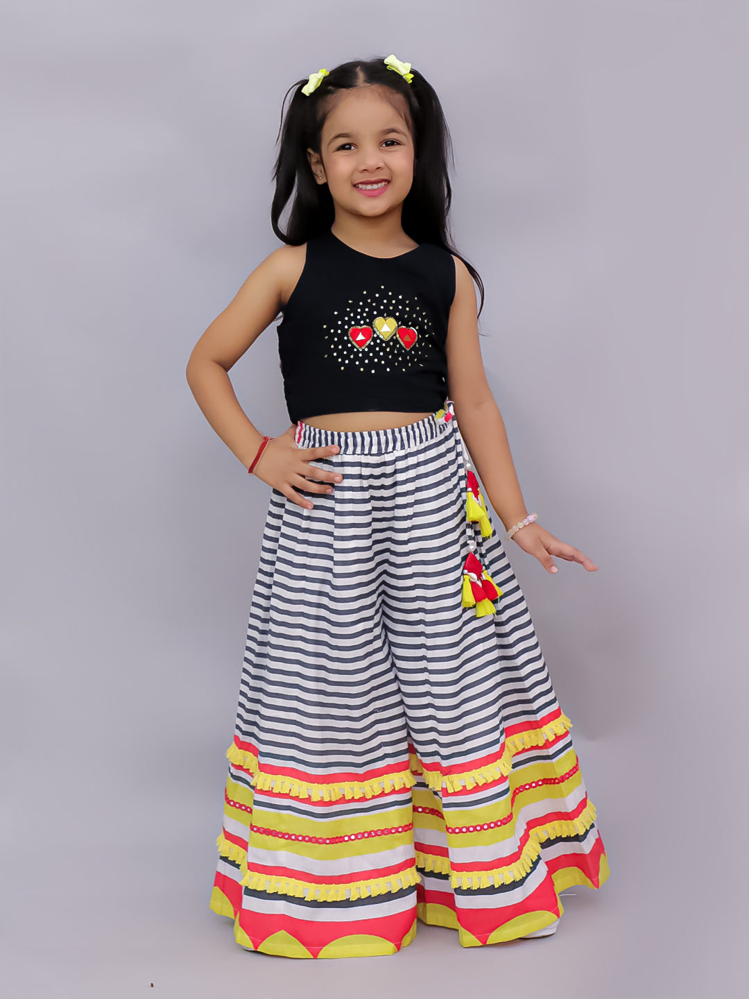 Shor-Gul Multicolor Top and Pant Set For Girls