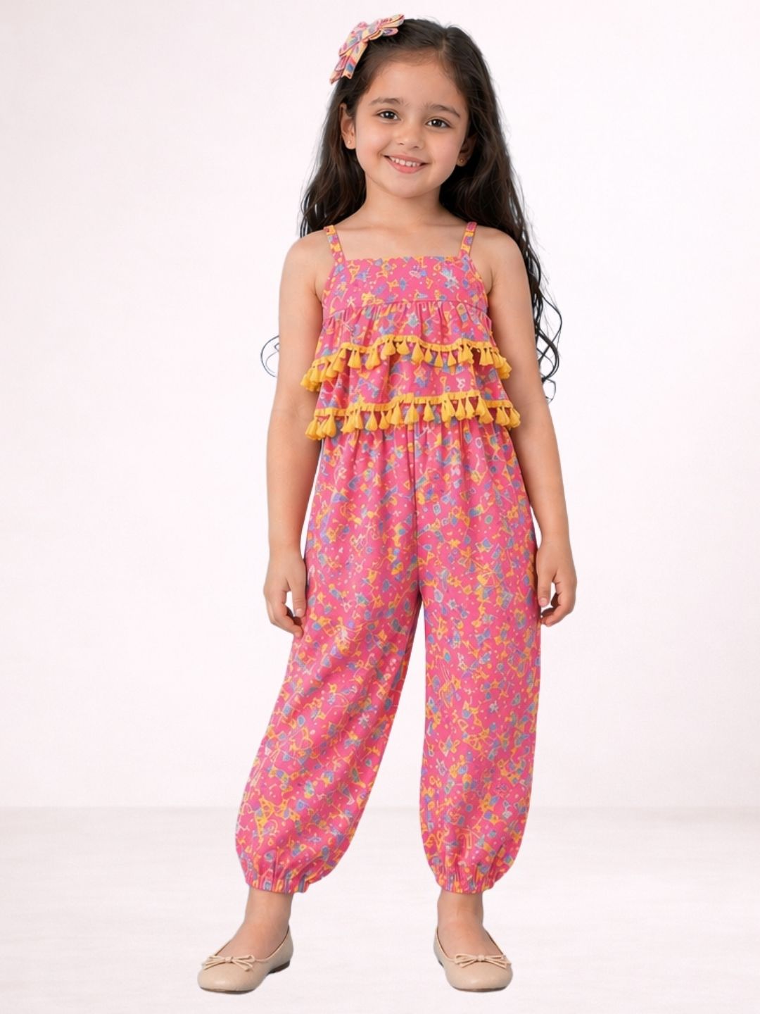 Petal Play Girls Orange Jumpsuit