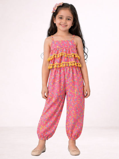 Petal Play Girls Orange Jumpsuit