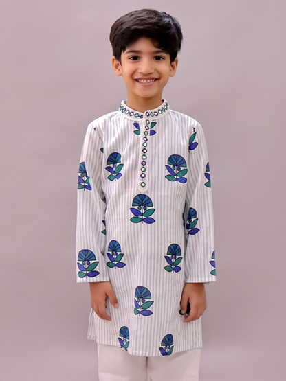 Shor-Gul White Kurta For Boys