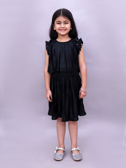 Glam Up Girls Party Black Top And Skirt