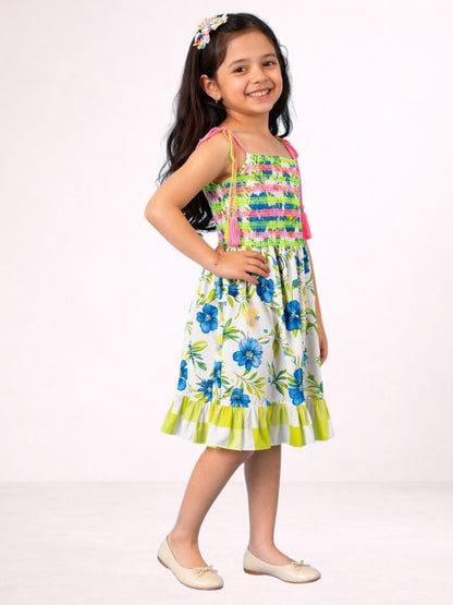 Petal Play Girls Green Dress