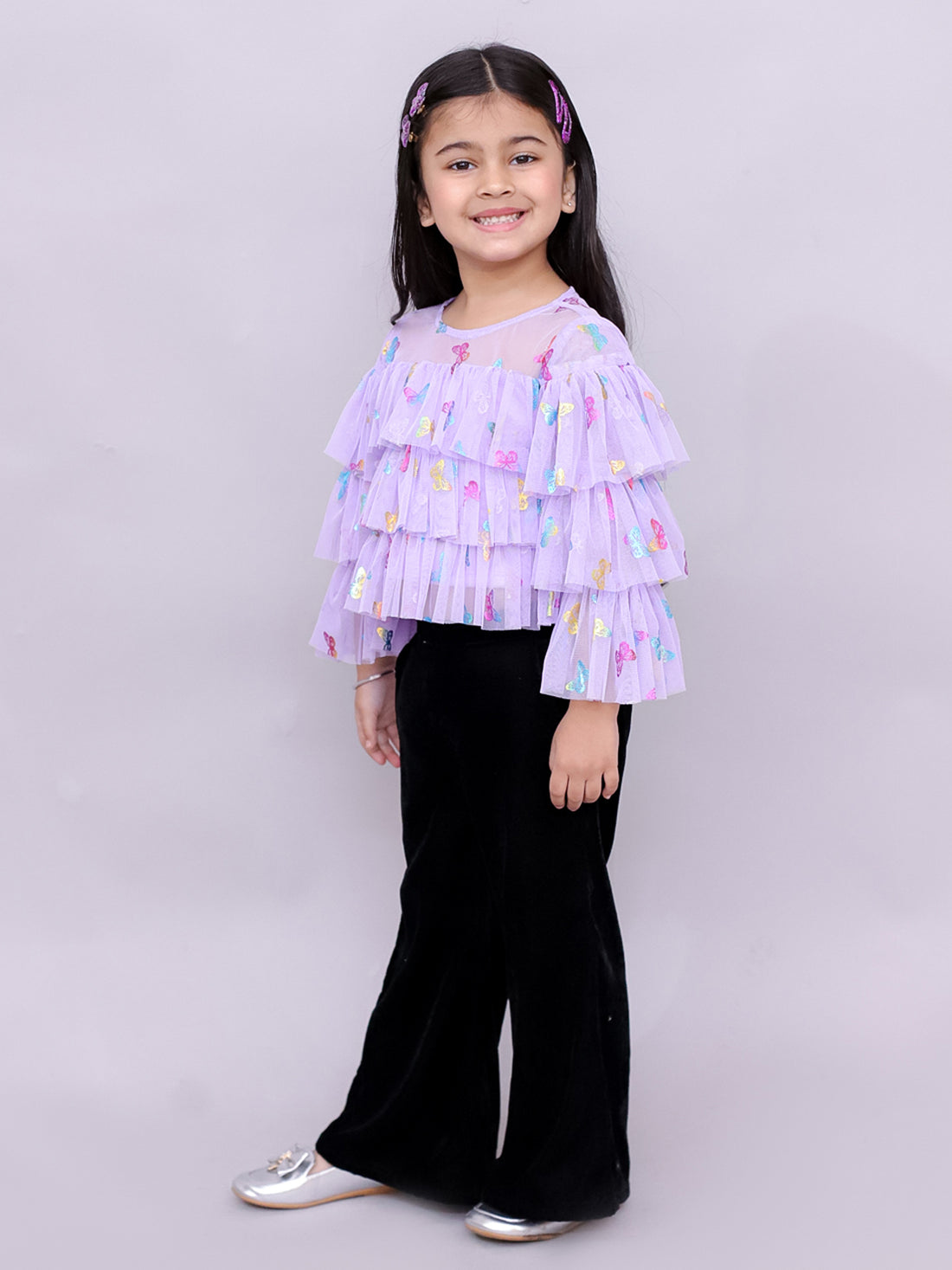 Glam Up Girls Shimmer Lavender Party Top