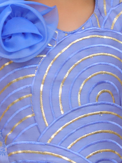 Bollywood tadka Blue Stylish Top and Pant Set For Girls