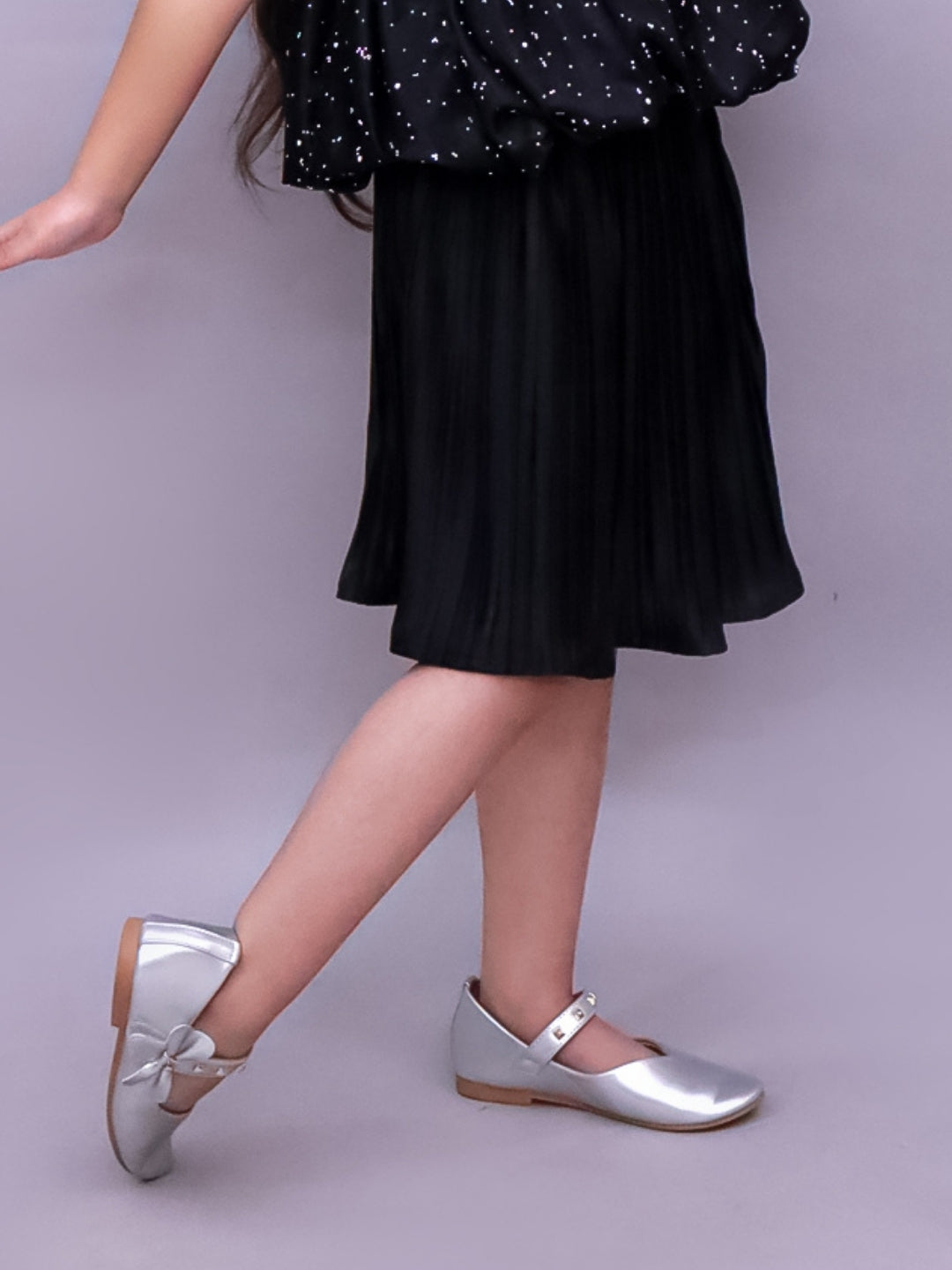 Glam Up Girls Party Pleated Black Skirt