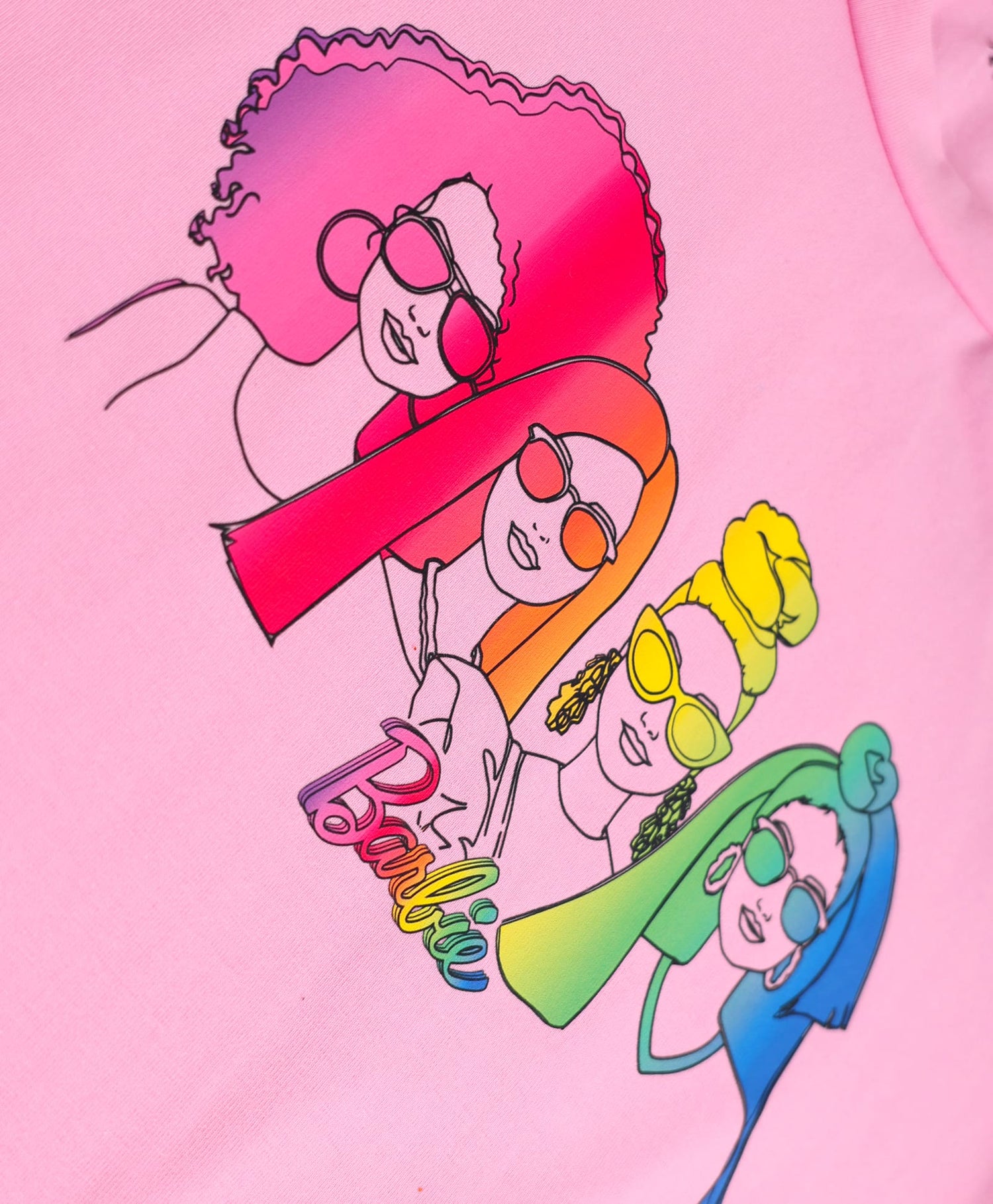 Rainbow Barbie Girls Pink T-shirt