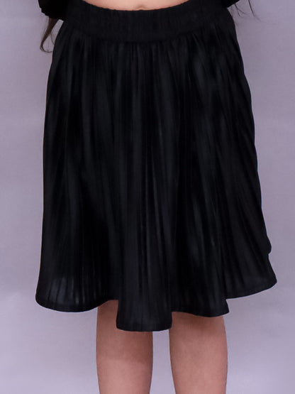 Glam Up Girls Party Pleated Black Skirt