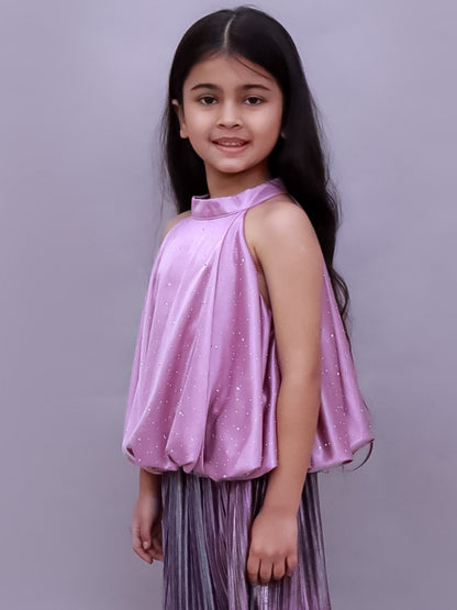 Glam Up Girls Party Purple Balloon Top