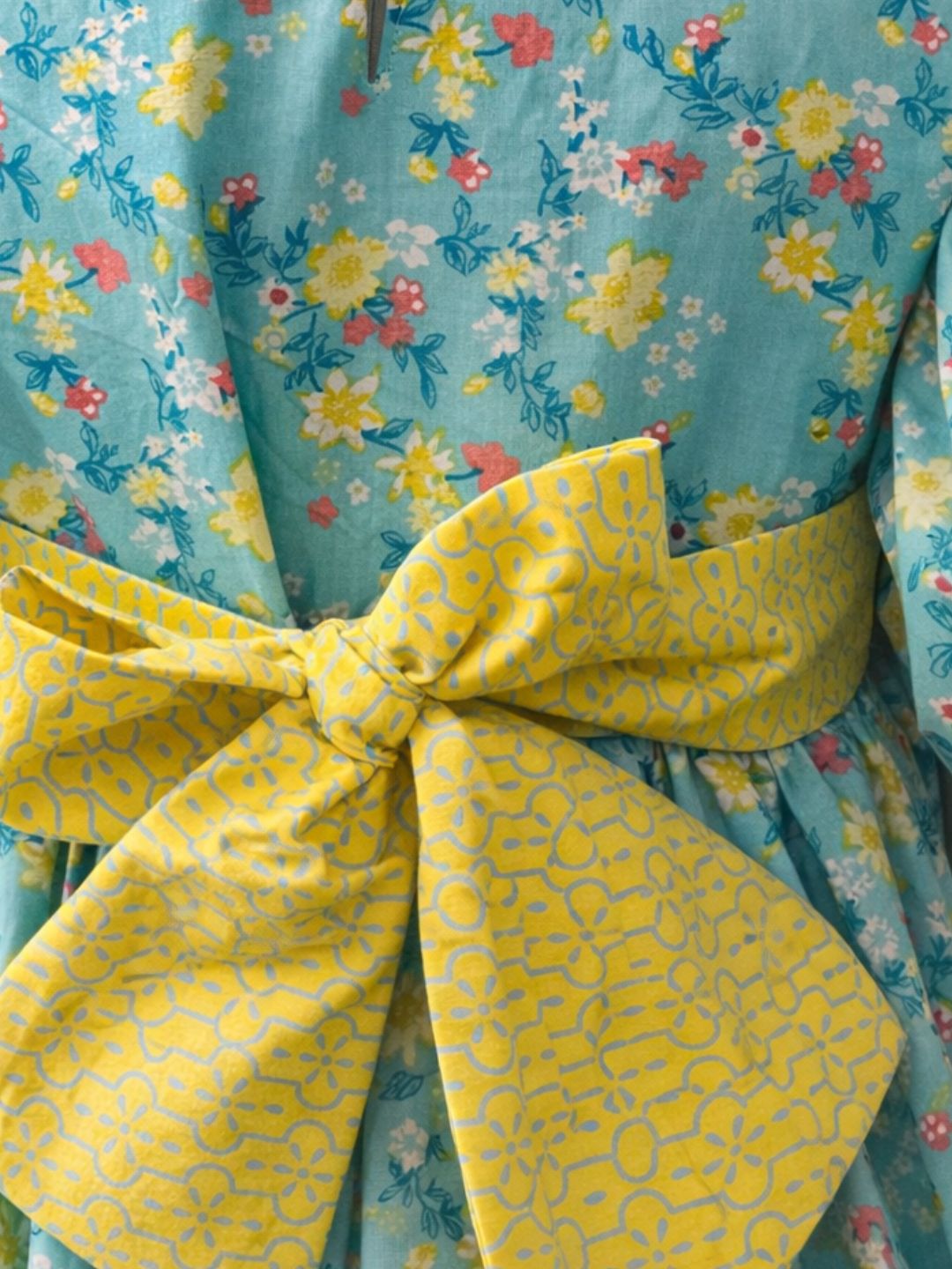 Citrus Crush Girls Blue Cotton Dress