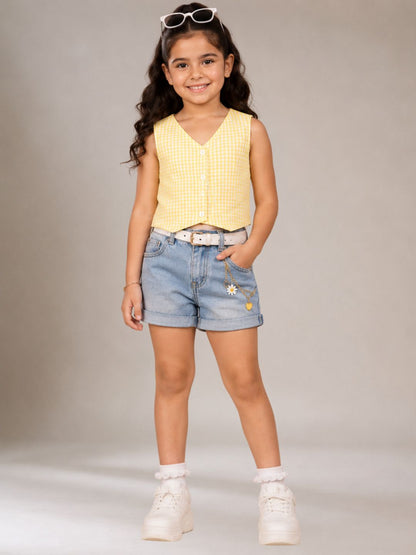 Citrus Crush Girls Yellow Cotton Top