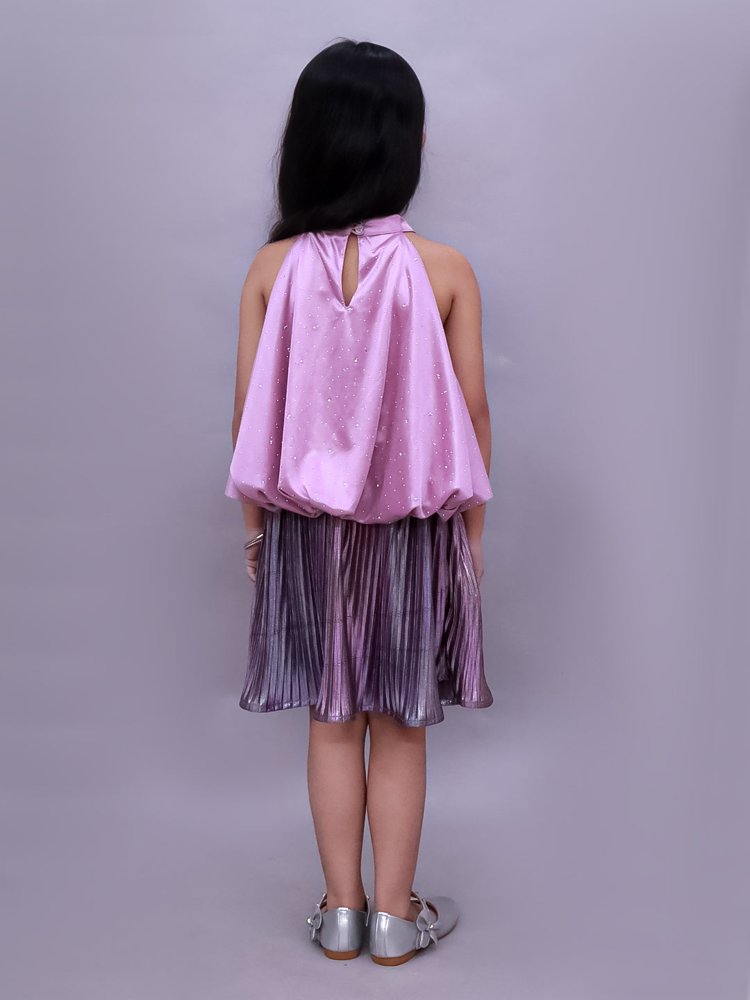 Glam Up Girls Party Purple Top And Skirt