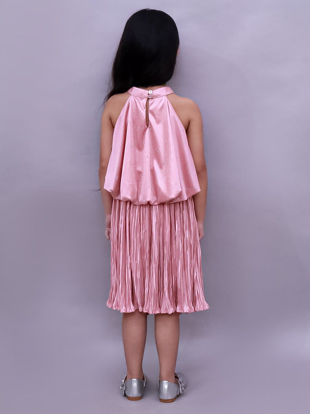 Glam Up Girls Party Peach Top And Skirt