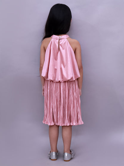 Glam Up Girls Party Peach Top And Skirt