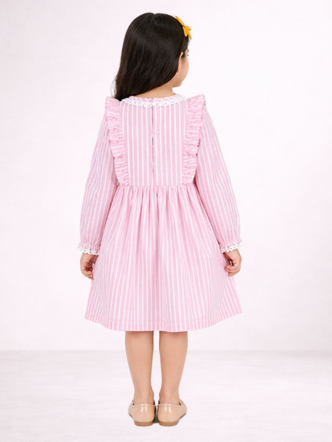 Petal Play Girls Pink Cotton Dress