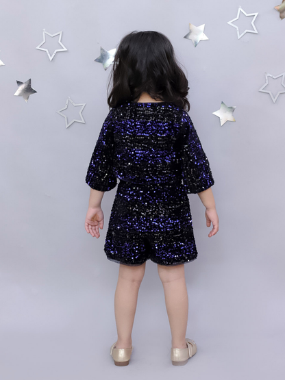 Razzle Dazzle Girls Navy Blue Jacket Bustier and Shorts