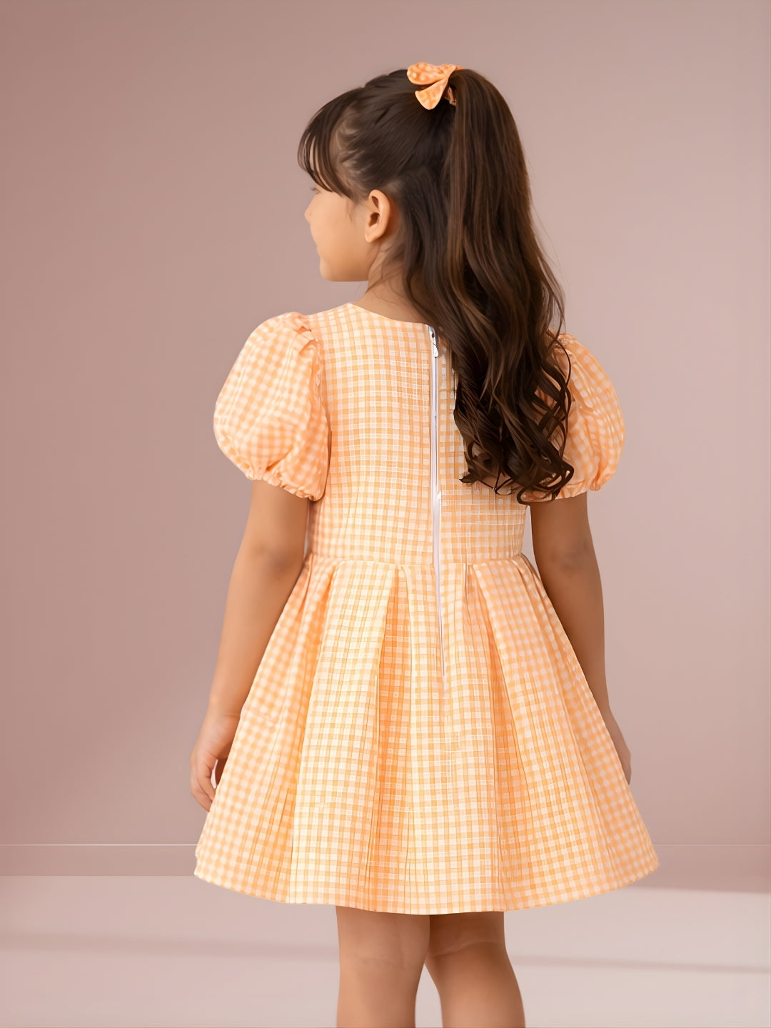 Citrus Crush Girls Orange Cotton Dress