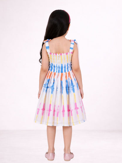 Petal Play Girls Mutlicolor Cotton Dress