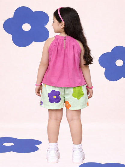 Petal Play Girls Floral Pink Co-Ordinate Set