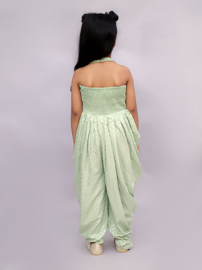 Fusion Fair Girls Green Dhoti Jumper