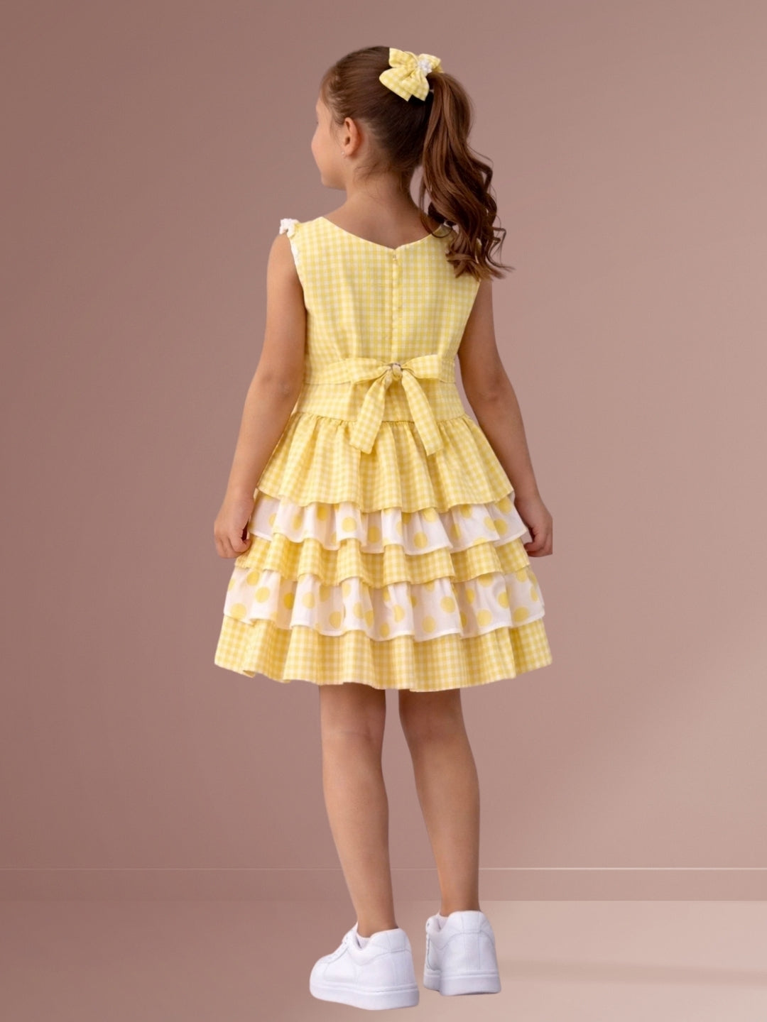 Citrus Crush Girls Yellow Cotton Top and Skirt