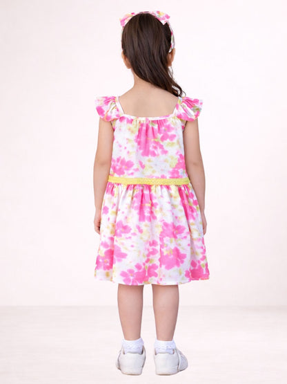 Petal Play Girls Pink Cotton Dress
