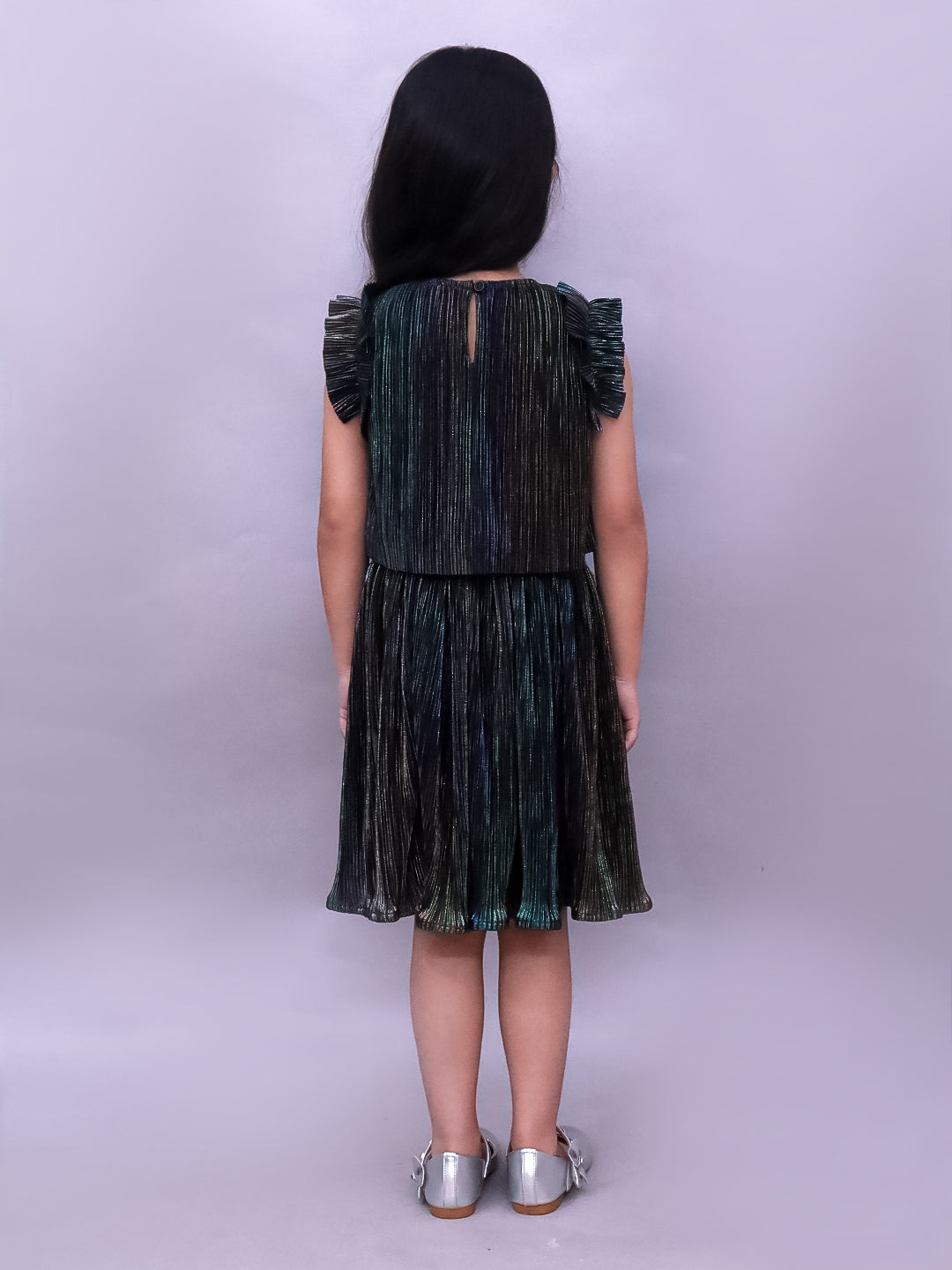 Glam Up Girls Party Grey Top And Skirt