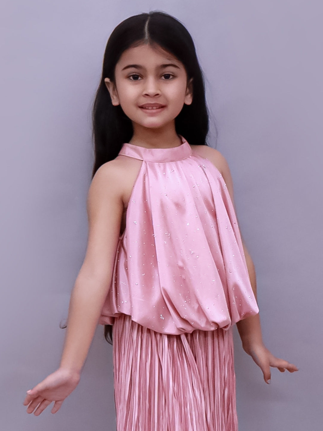 Glam Up Girls Party Peach Balloon Top