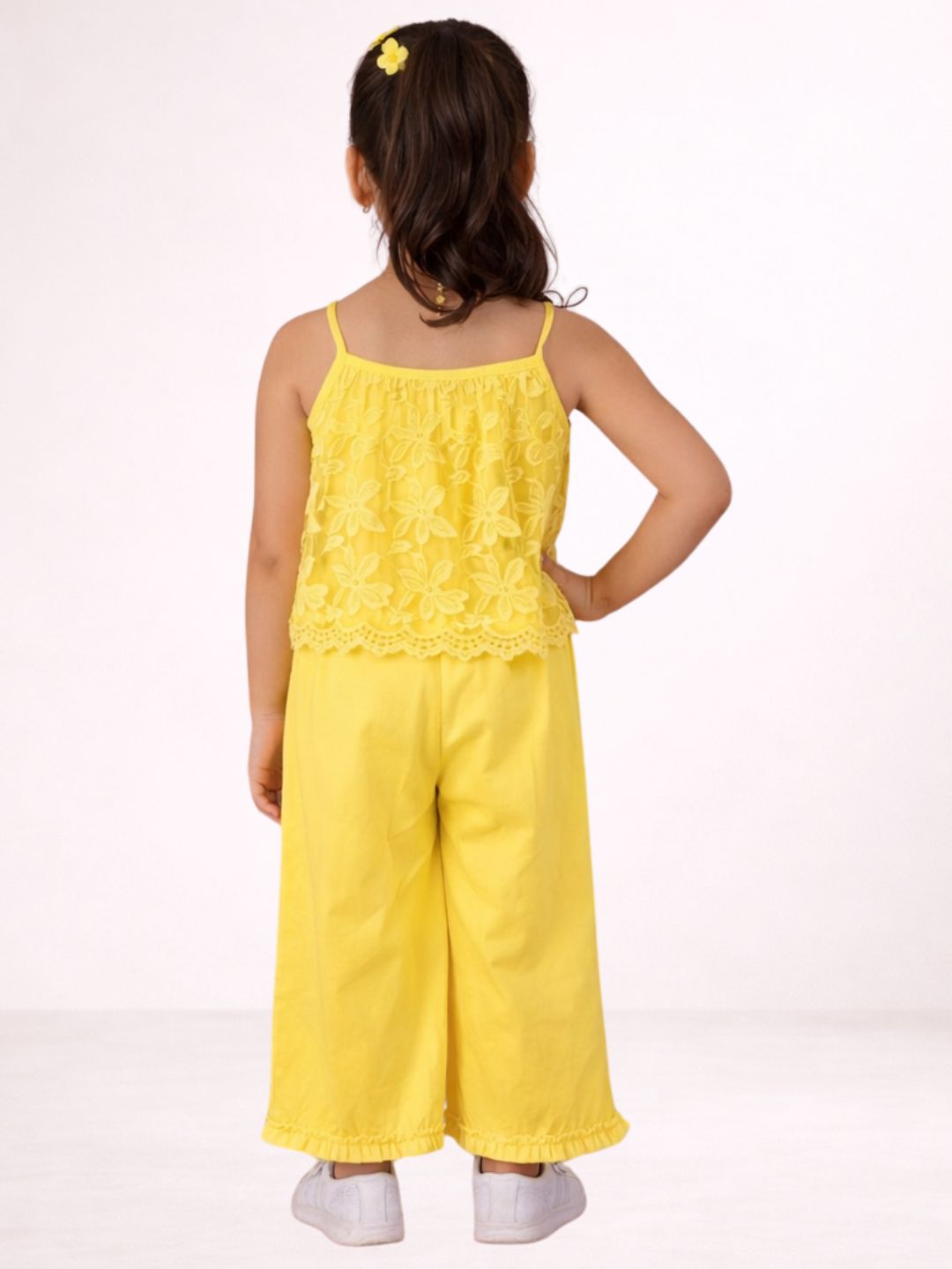 Petal Play Girls Yellow Jumpsuit