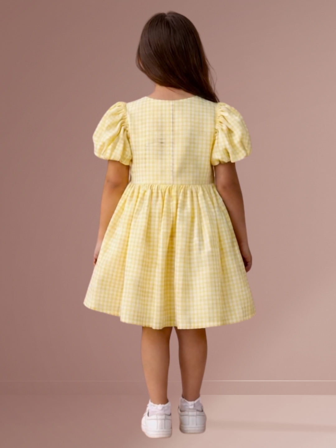 Citrus Crush Girls Yellow Cotton Dress