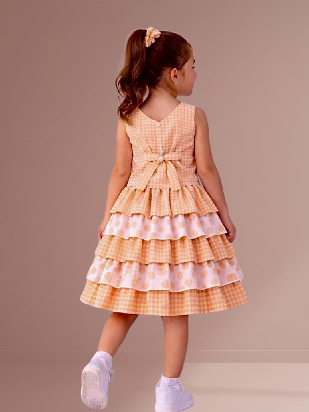 Citrus Crush Girls Orange Cotton Top and Skirt
