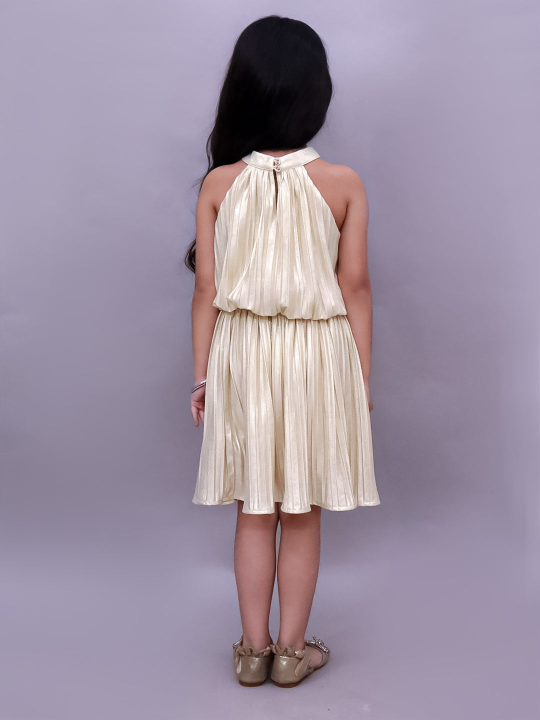 Glam Up Girls Party Golden Top And Skirt