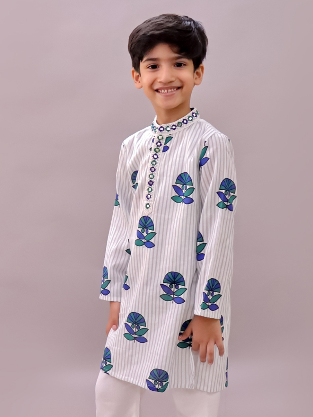 Shor-Gul White Kurta For Boys