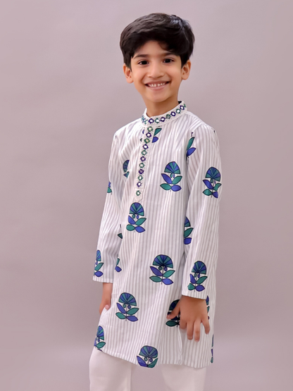 Shor-Gul White Kurta For Boys