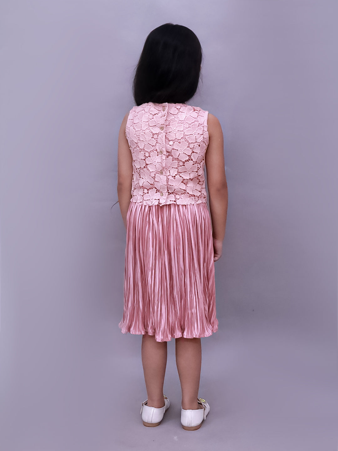 Glam Up Girls Party Peach Top And Skirt