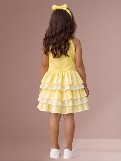 Citrus Crush Girls Yellow Cotton Top and Skirt