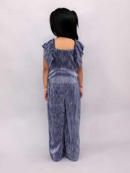 Glam Up Girls Blue Party Top and Pant Set