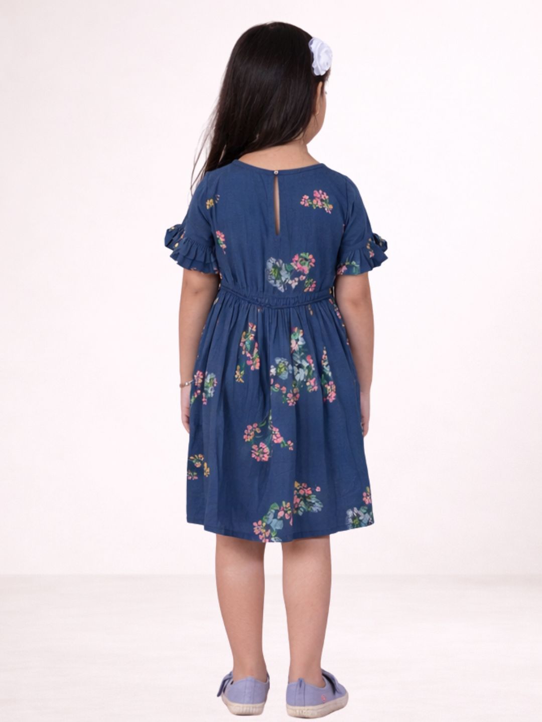 Petal Play Girls Blue Cotton Dress