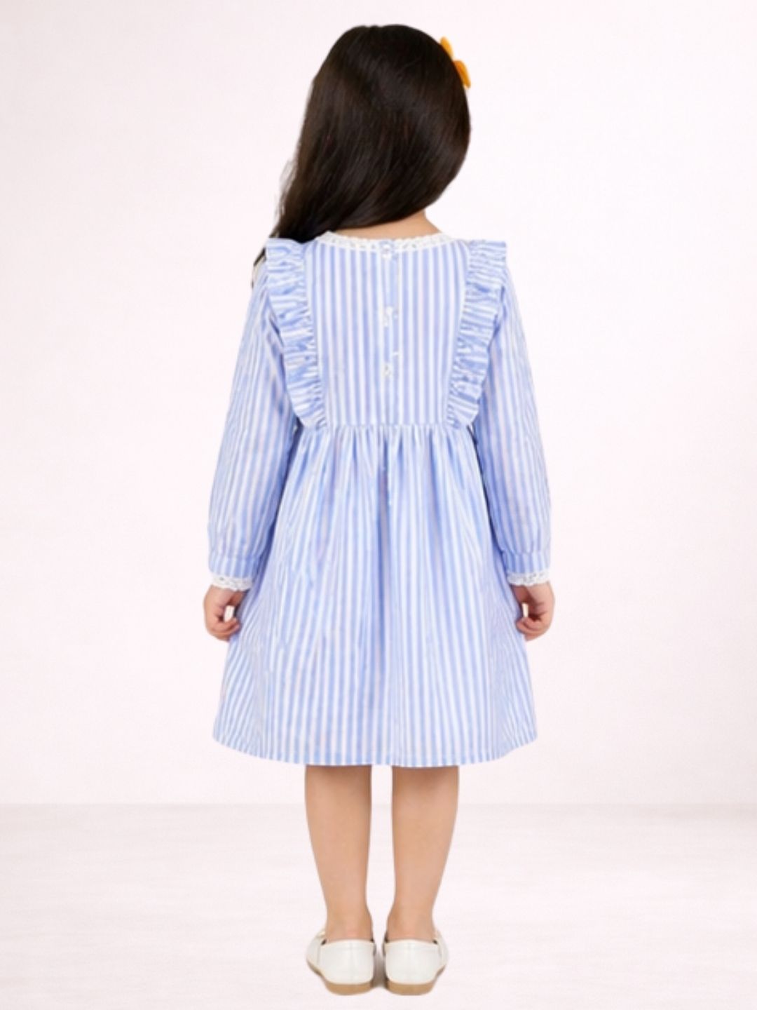 Petal Play Girls Blue Cotton Dress